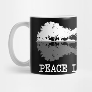 Peace Love Music Guitar Lake Shadow Hippie Gift Mug